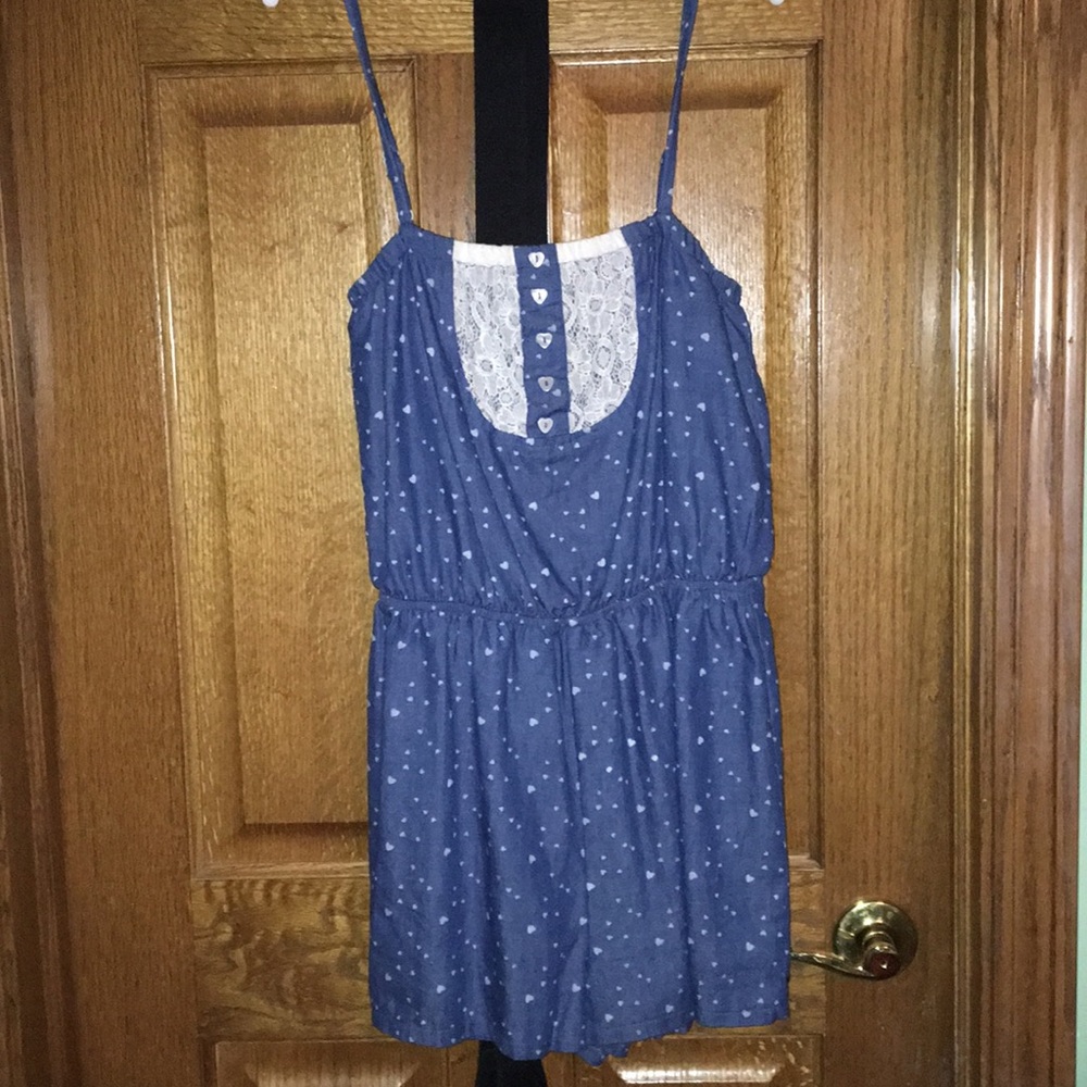 Denim style blue romper